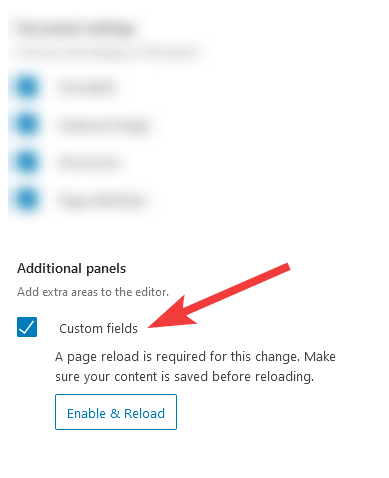 gutenberg custom fields enabled