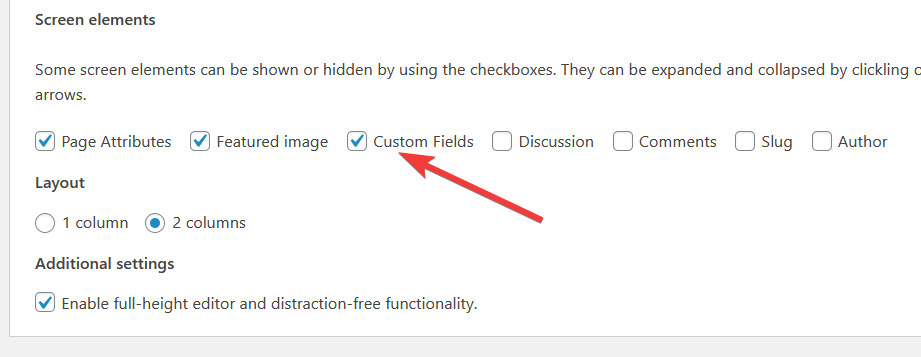 Custom Fields enabled